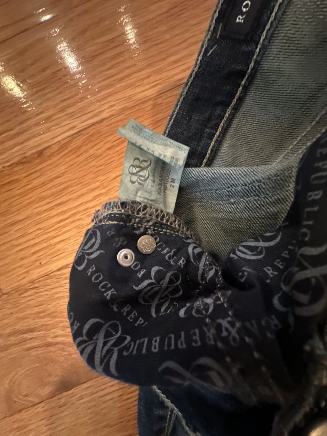 Rock & Republic Kasandra Bootcut Embellished Flap Pocket Jeans 4