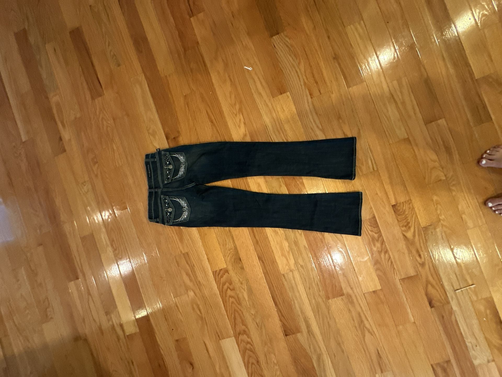 Rock & Republic Kasandra Bootcut Embellished Flap Pocket Jeans 5