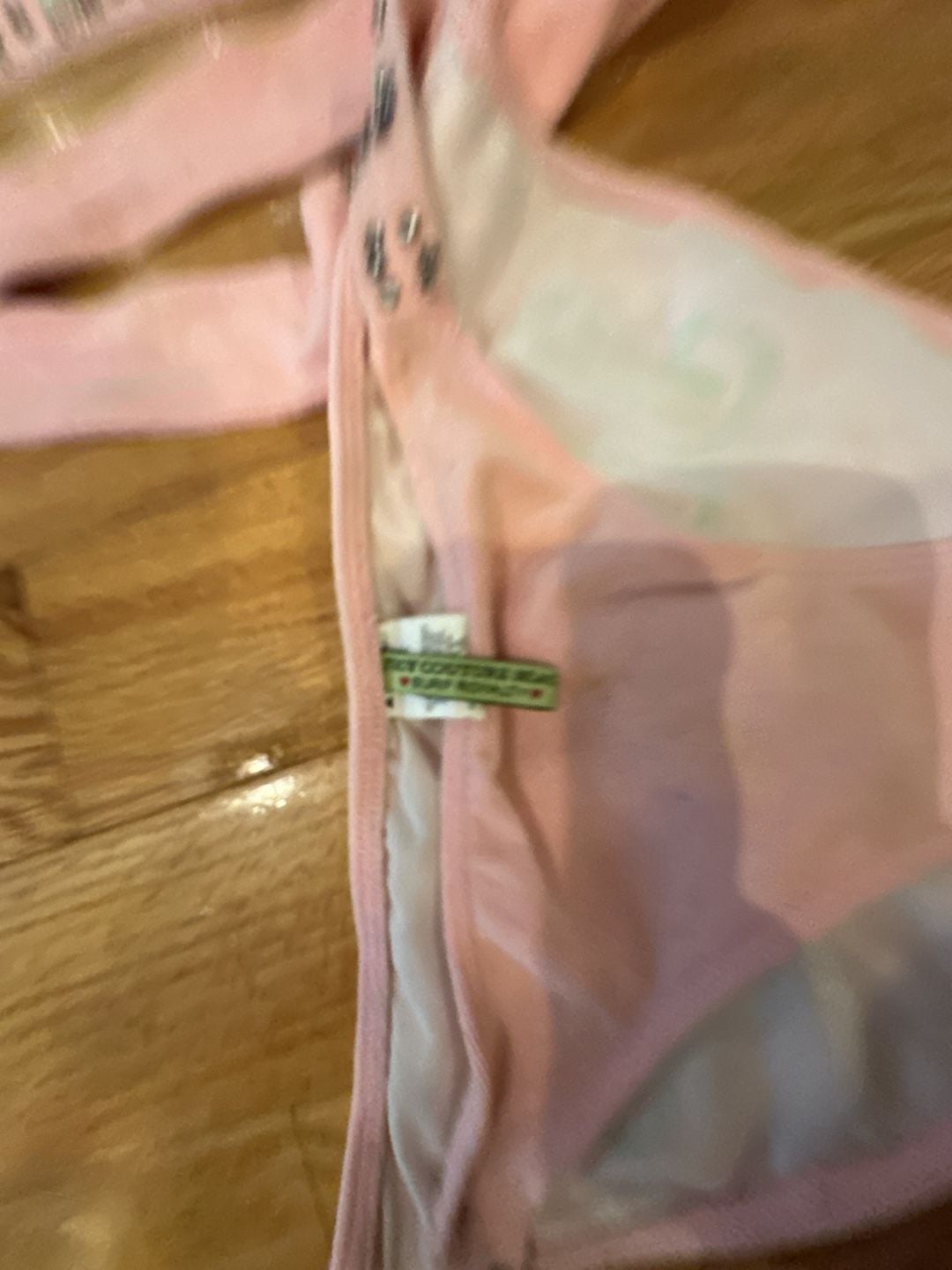 Vintage Juicy Couture Terry Cloth Pink Bikini Set with Rhinestone Shell Accents 5