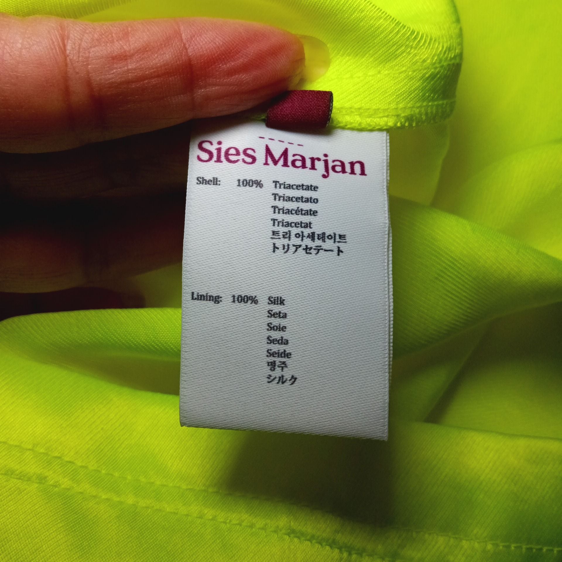 Sies Marjan S/S 2017 Neon Yellow Satin Nik Wrap Top 7