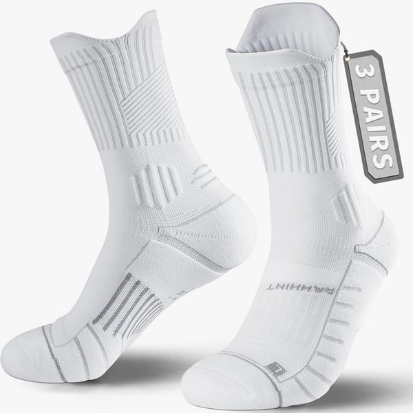 Rahhint Coolmax Compression Running Socks 3 Pairs Low Crew Anti-Blister 