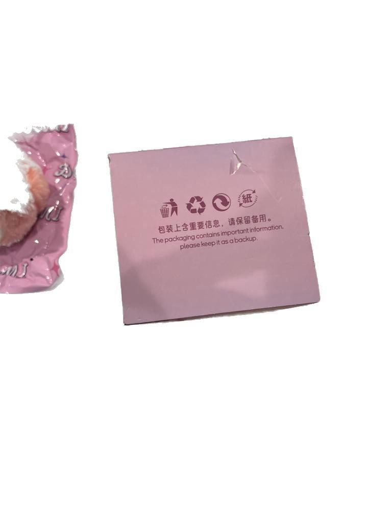 DOMI PinPin World Series Pink and White Bear Plush Pouch Keychain 9