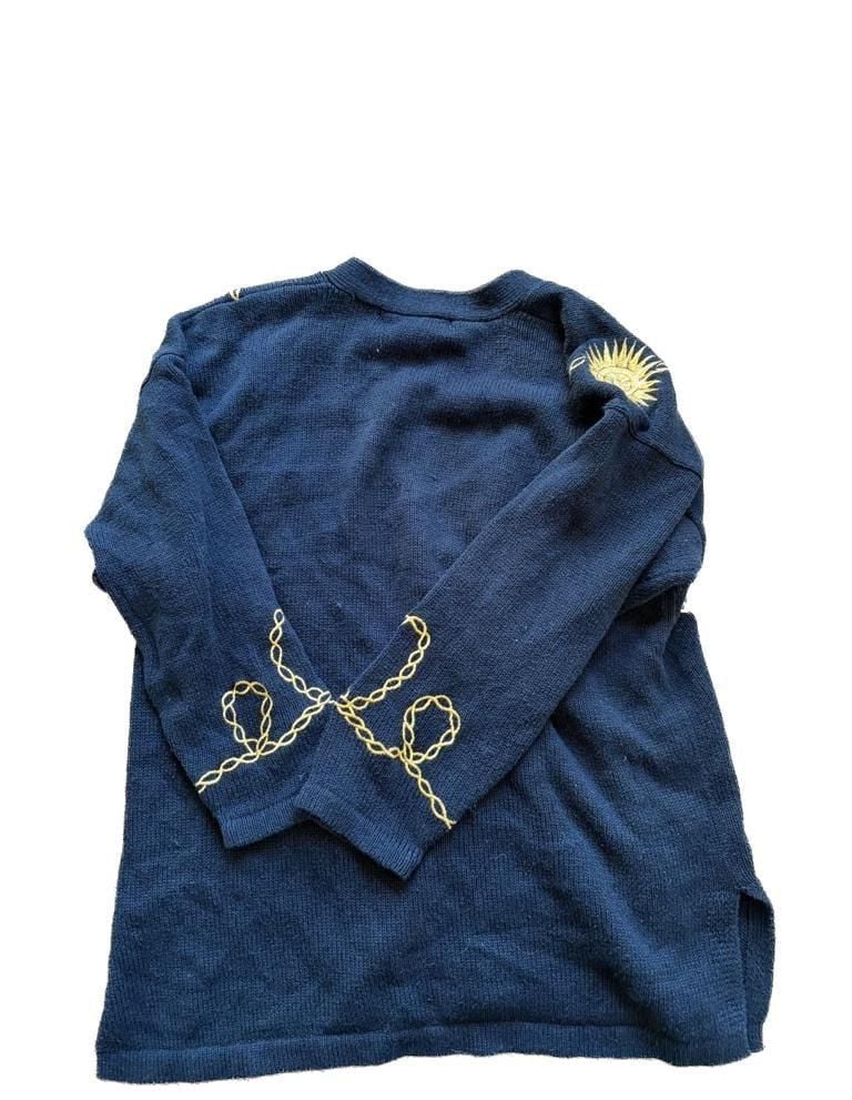 Vintage Maggie Lawrence Celestial Sun & Chain Embroidered Cardigan 5