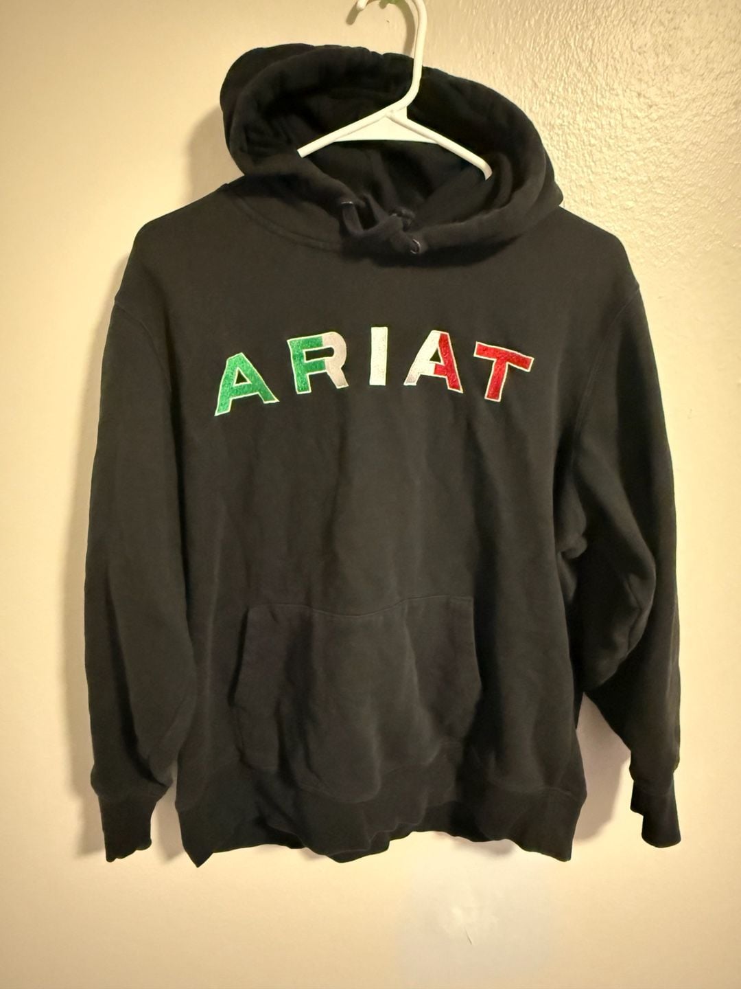 Ariat Women's ReAL Mexican Flag Logo Pullover Hoodie Black XL 2
