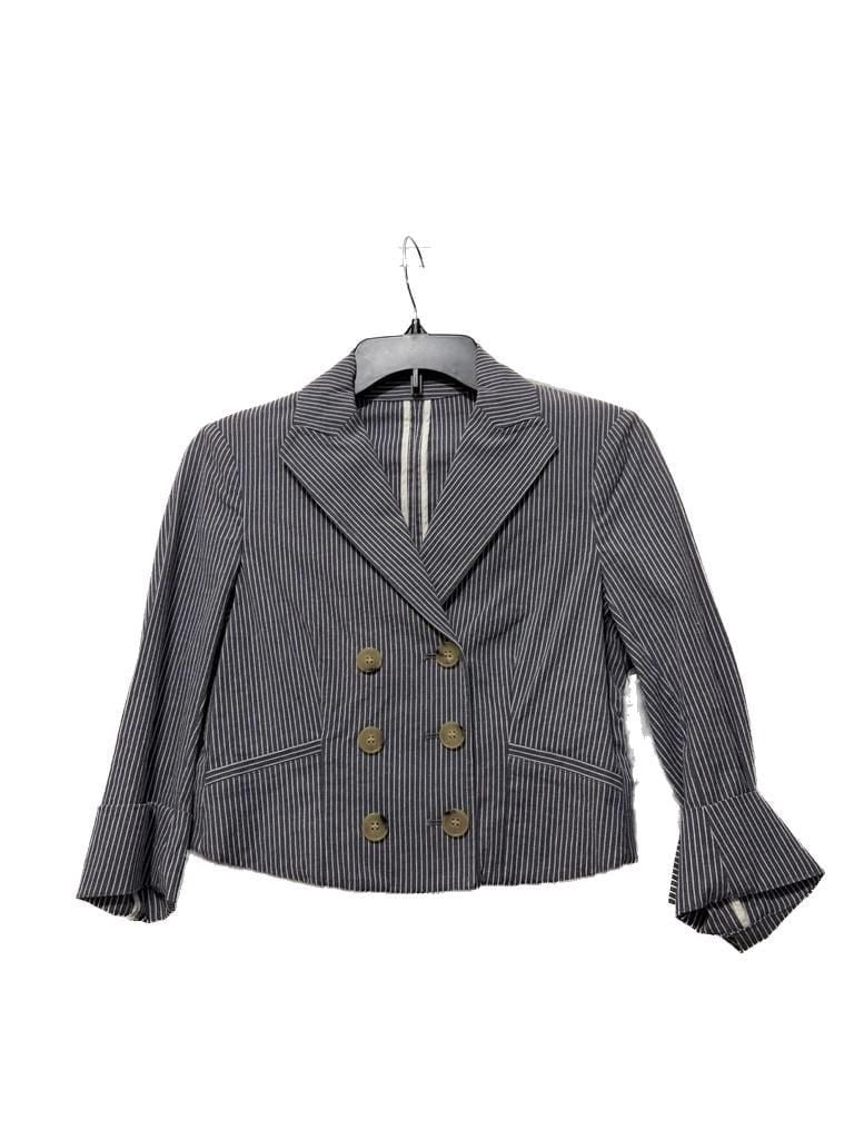Theory Spencer Ashland Striped Double-Breasted Cropped Blazer 2