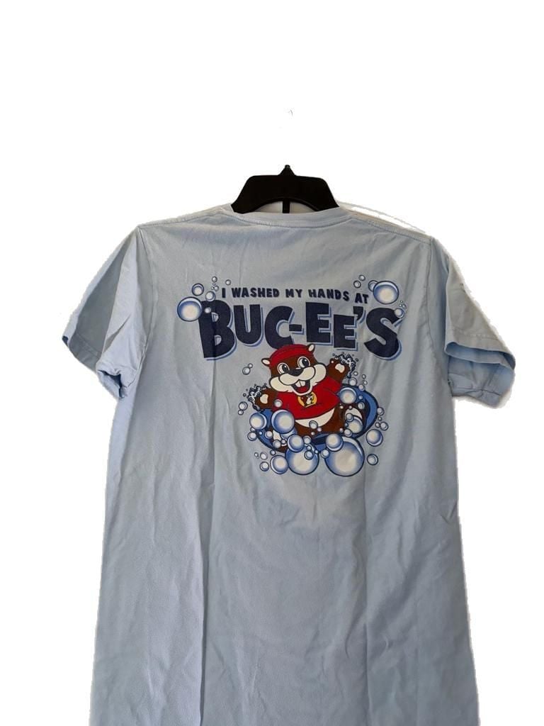 Buc-ee's I Washed My Hands At Buc-ee's Light Blue Graphic T-Shirt 4