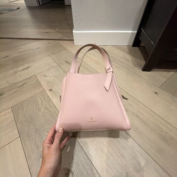 Nanette Lepore Pink Pebbled Leather Convertible Satchel Top Handle Bag