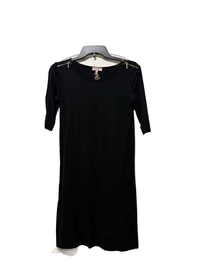 Juicy Couture Black Elbow Sleeve Mini Dress with Shoulder Zippers 2