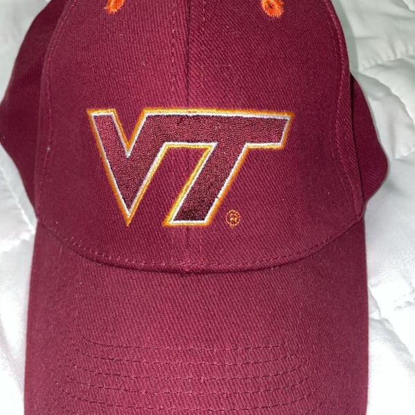 Virginia Tech Hokies Maroon and Orange Embroidered Logo Adjustable Hat