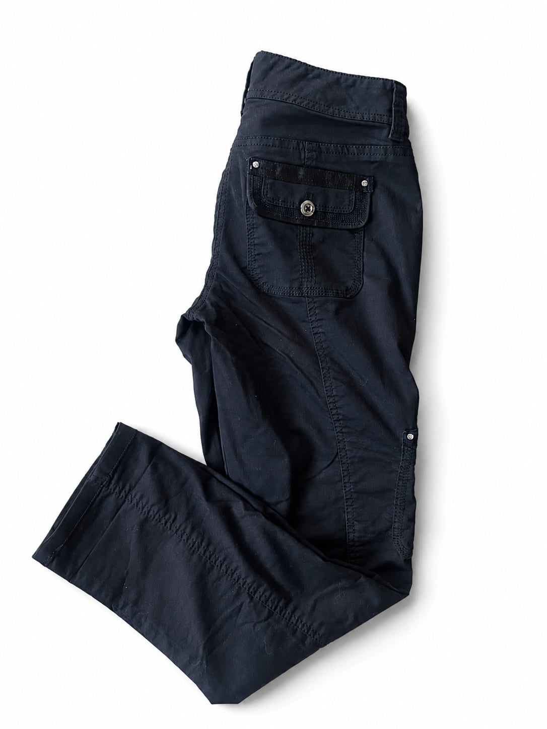 White House Black Market Black Multi-Pocket Utility Cargo Pants size 00 2