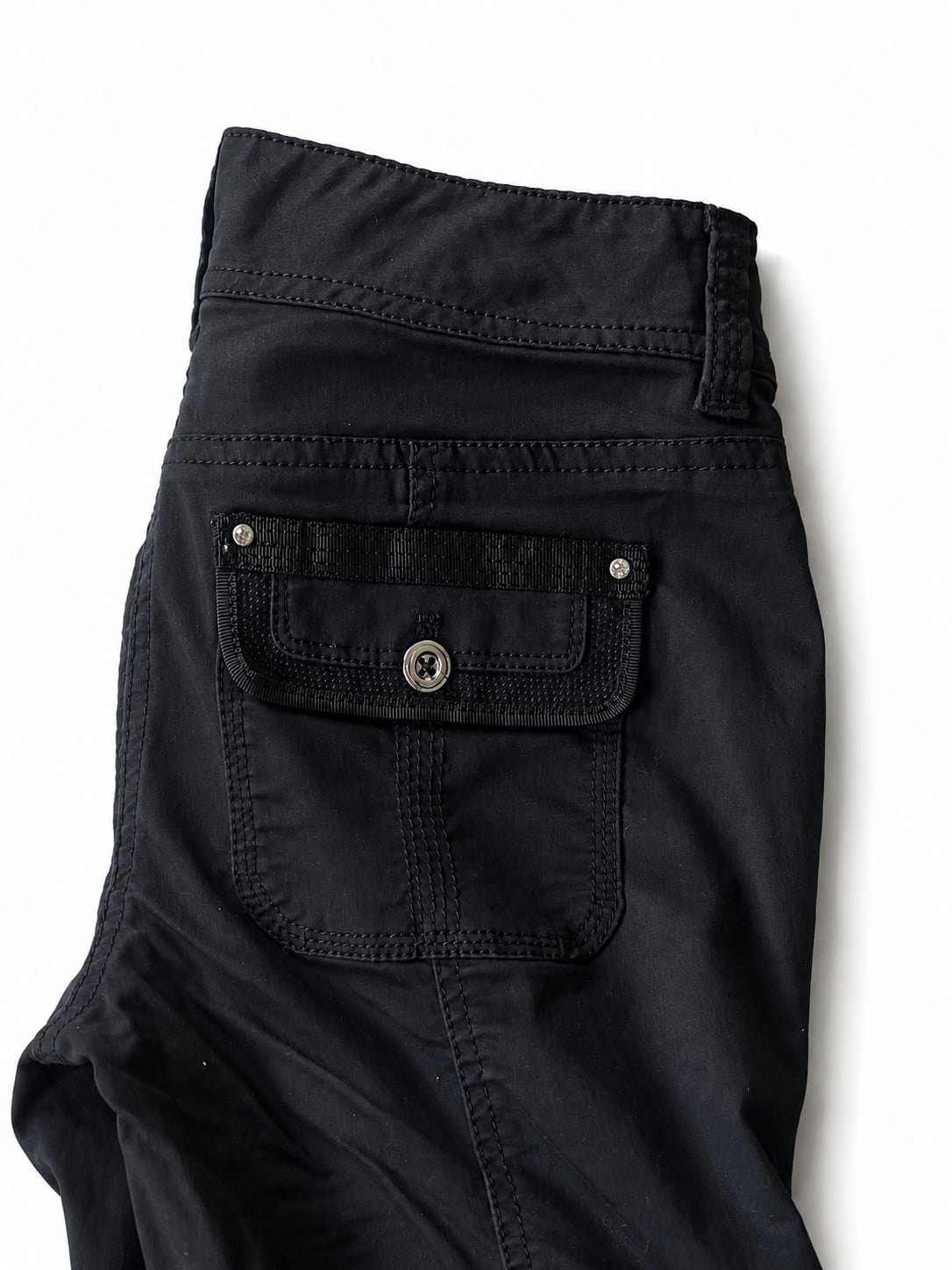 White House Black Market Black Multi-Pocket Utility Cargo Pants size 00 3