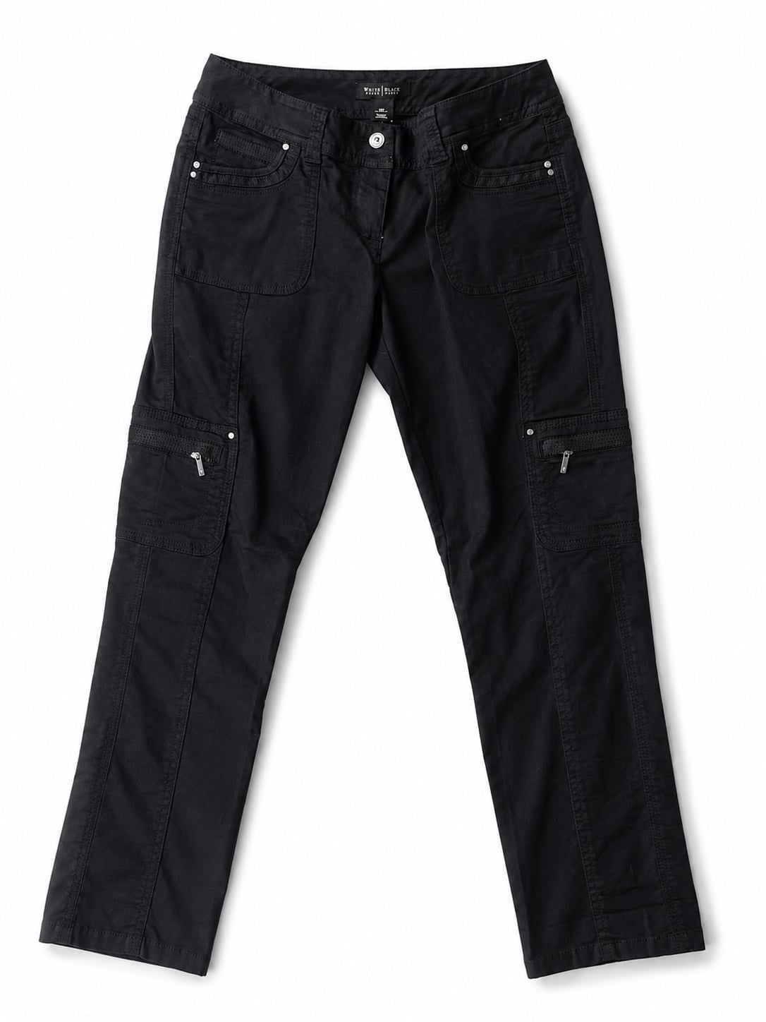 White House Black Market Black Multi-Pocket Utility Cargo Pants size 00 4
