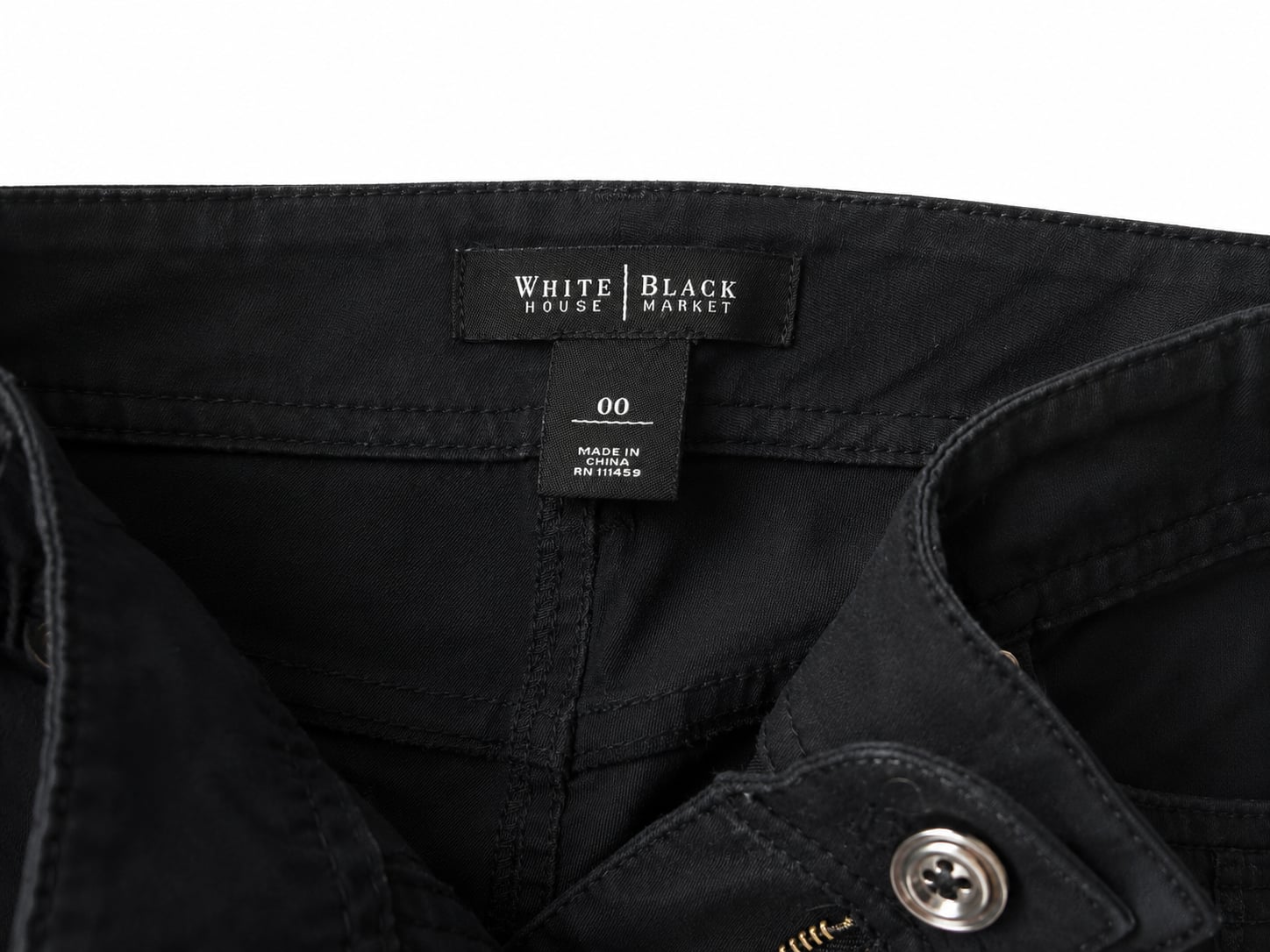 White House Black Market Black Multi-Pocket Utility Cargo Pants size 00 6