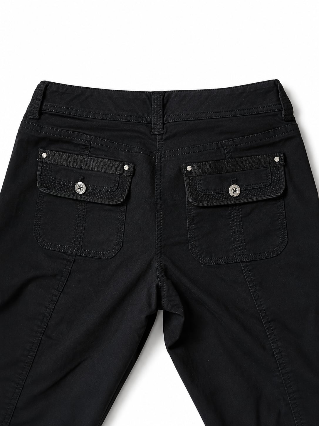 White House Black Market Black Multi-Pocket Utility Cargo Pants size 00 7