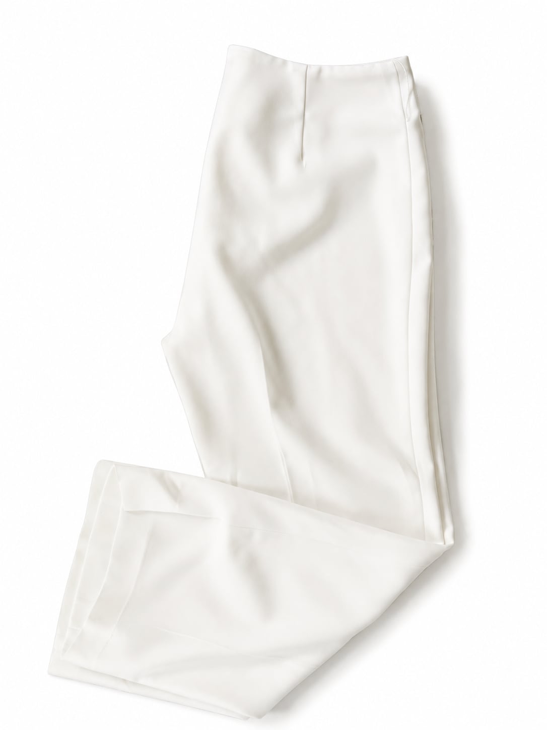 White House Black Market Ecru Flat Front Tailored Wide Leg Trouser 2
