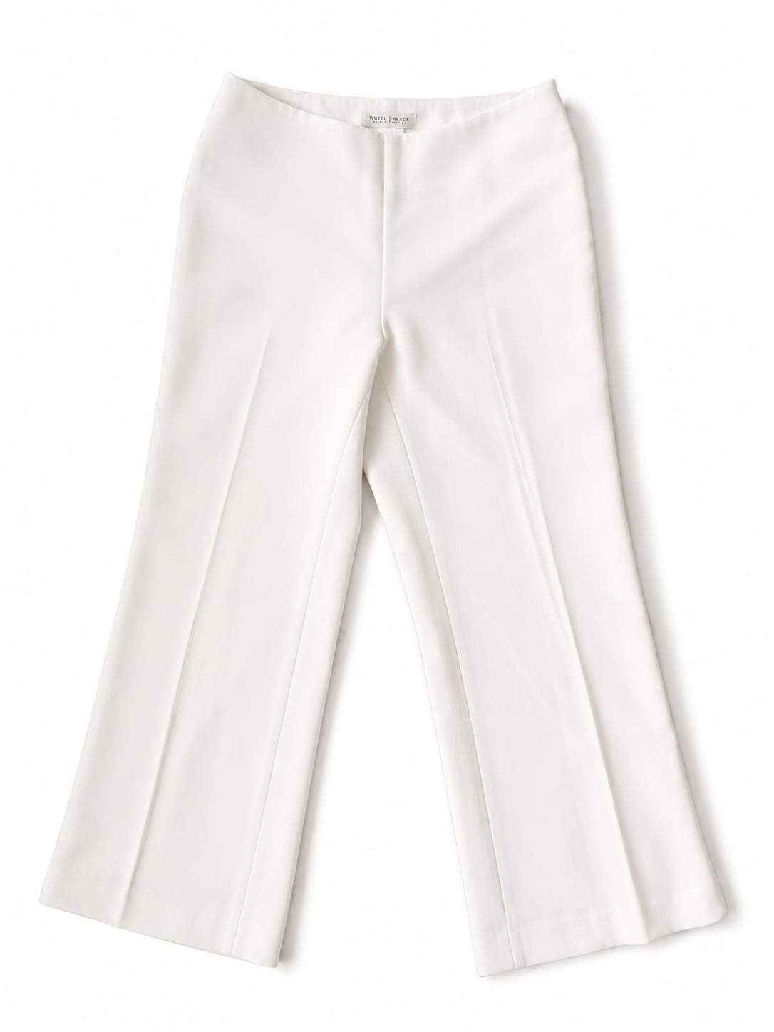 White House Black Market Ecru Flat Front Tailored Wide Leg Trouser 4