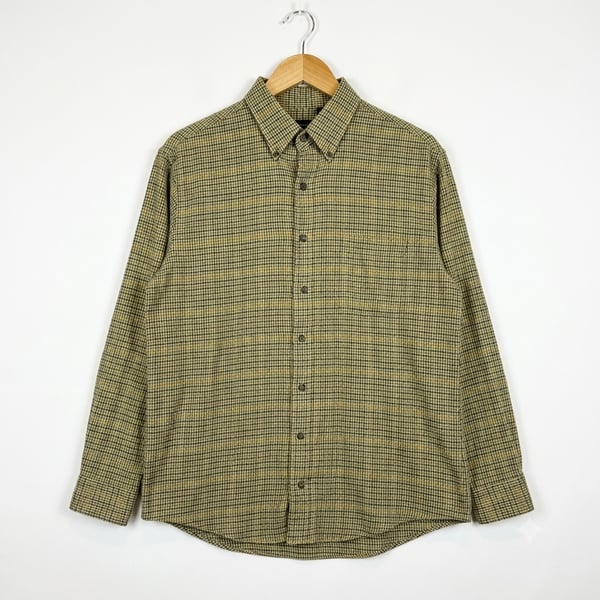 Viyella Men's Vintage Houndstooth Plaid Button Down Flannel Shirt