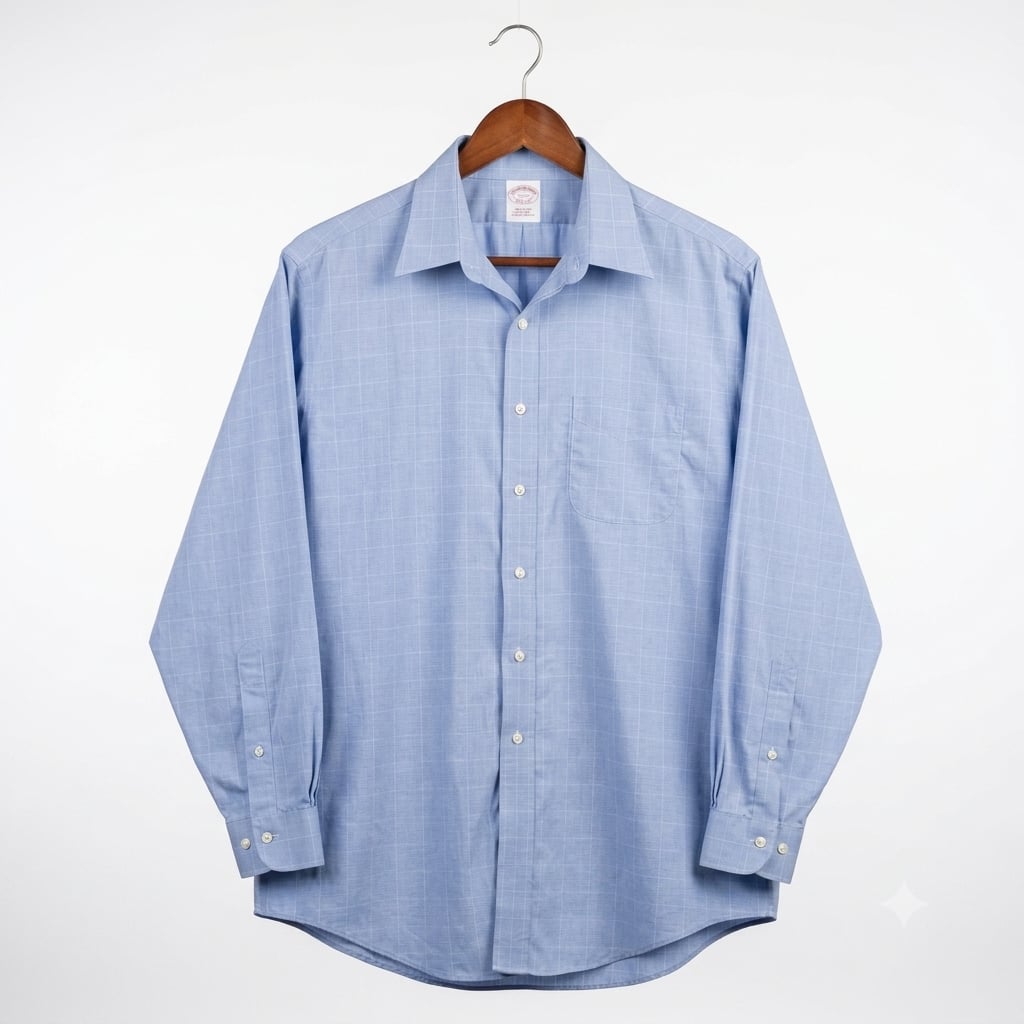 Brooks Brothers Non-Iron Blue Micro-Check Dress Shirt 2