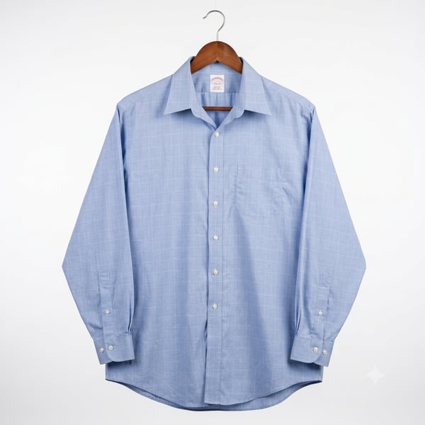 Brooks Brothers Non-Iron Blue Micro-Check Dress Shirt