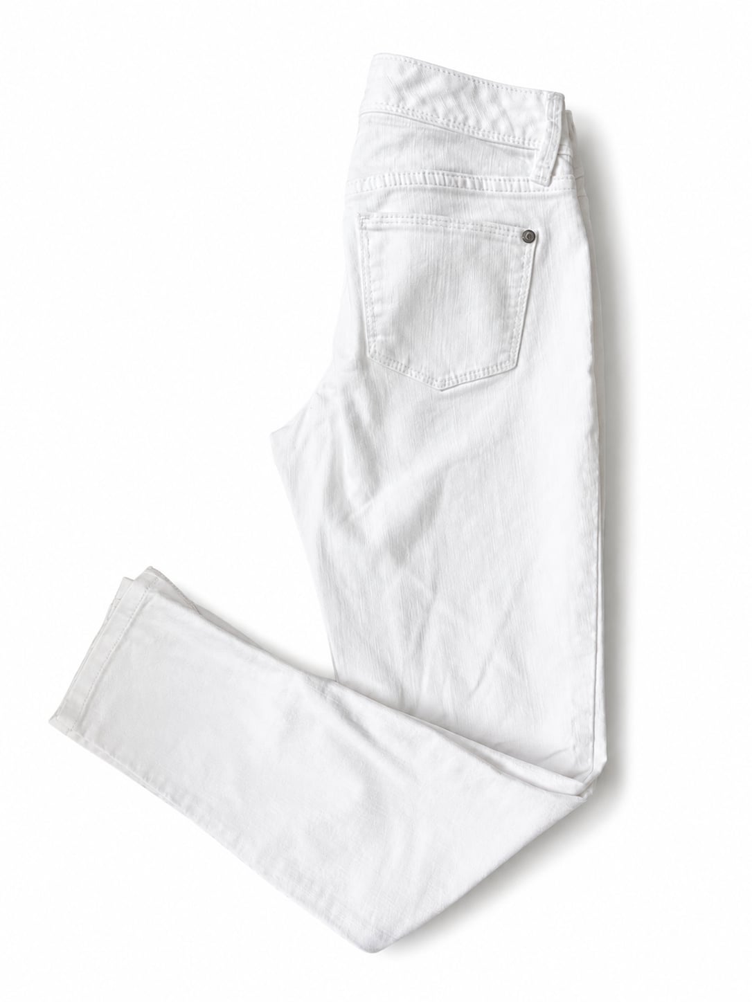 The Limited Denim 917 Skinny Leg White Jeans with Ankle Zippers 2