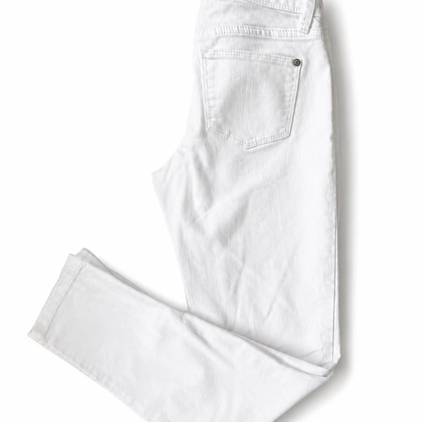 The Limited Denim 917 Skinny Leg White Jeans with Ankle Zippers