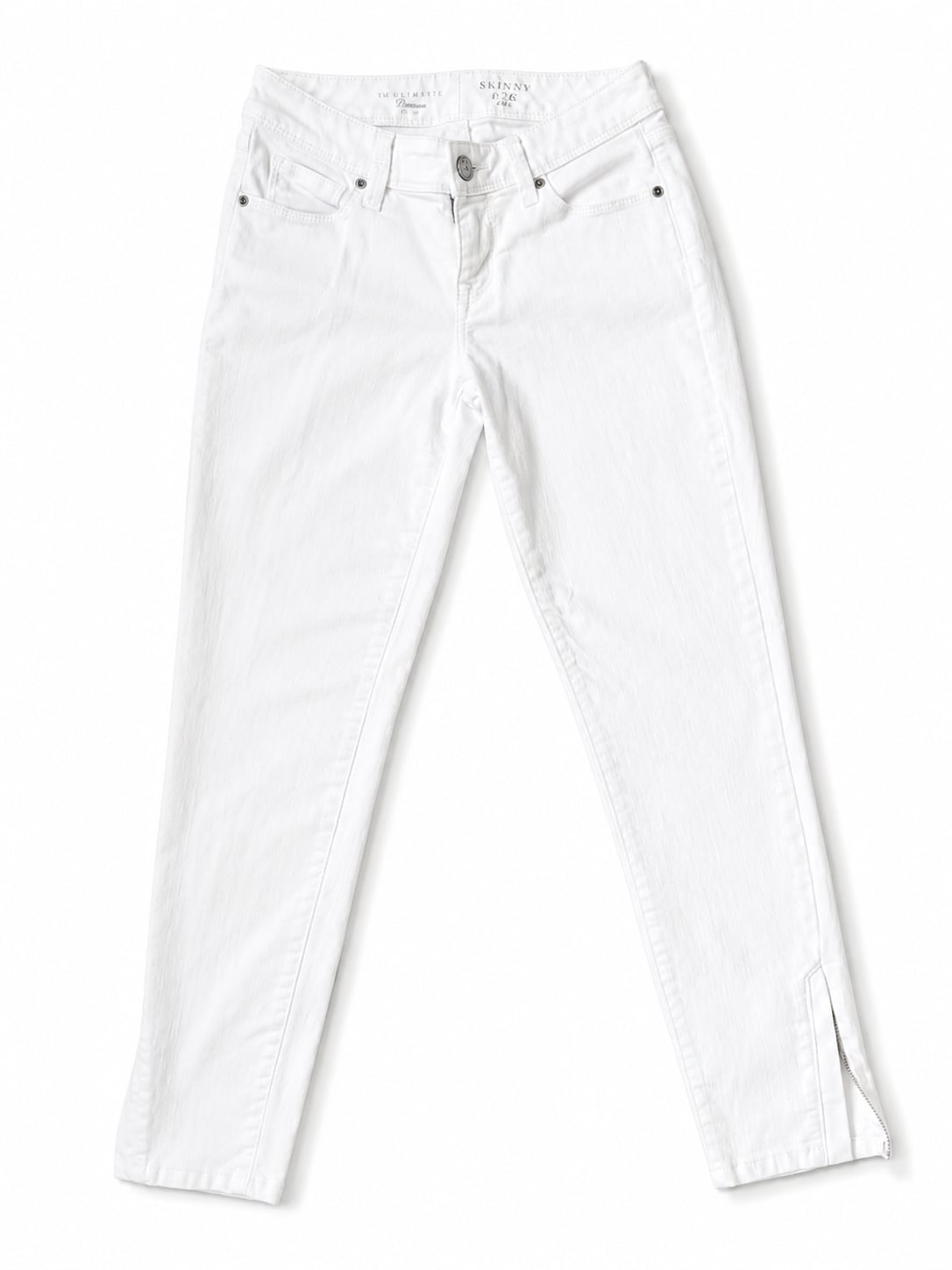 The Limited Denim 917 Skinny Leg White Jeans with Ankle Zippers 5