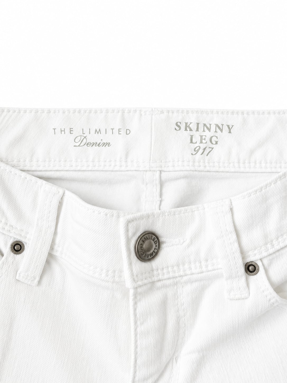 The Limited Denim 917 Skinny Leg White Jeans with Ankle Zippers 6