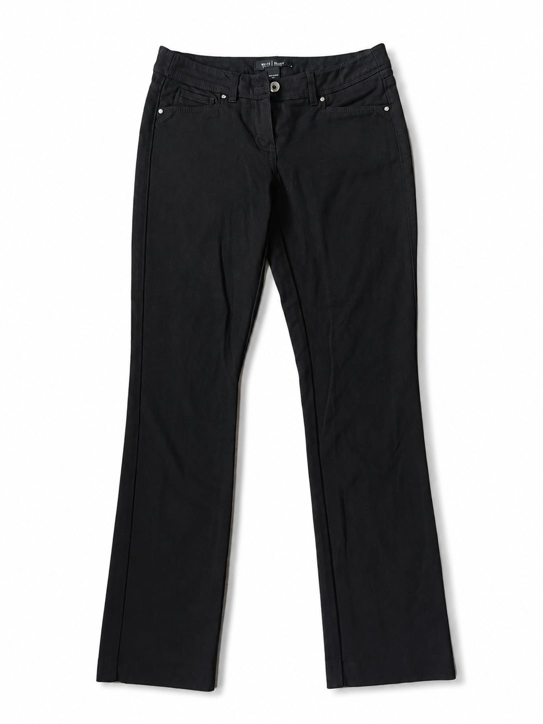 White House Black Market Slim Leg Black Mid-Rise Pants 4