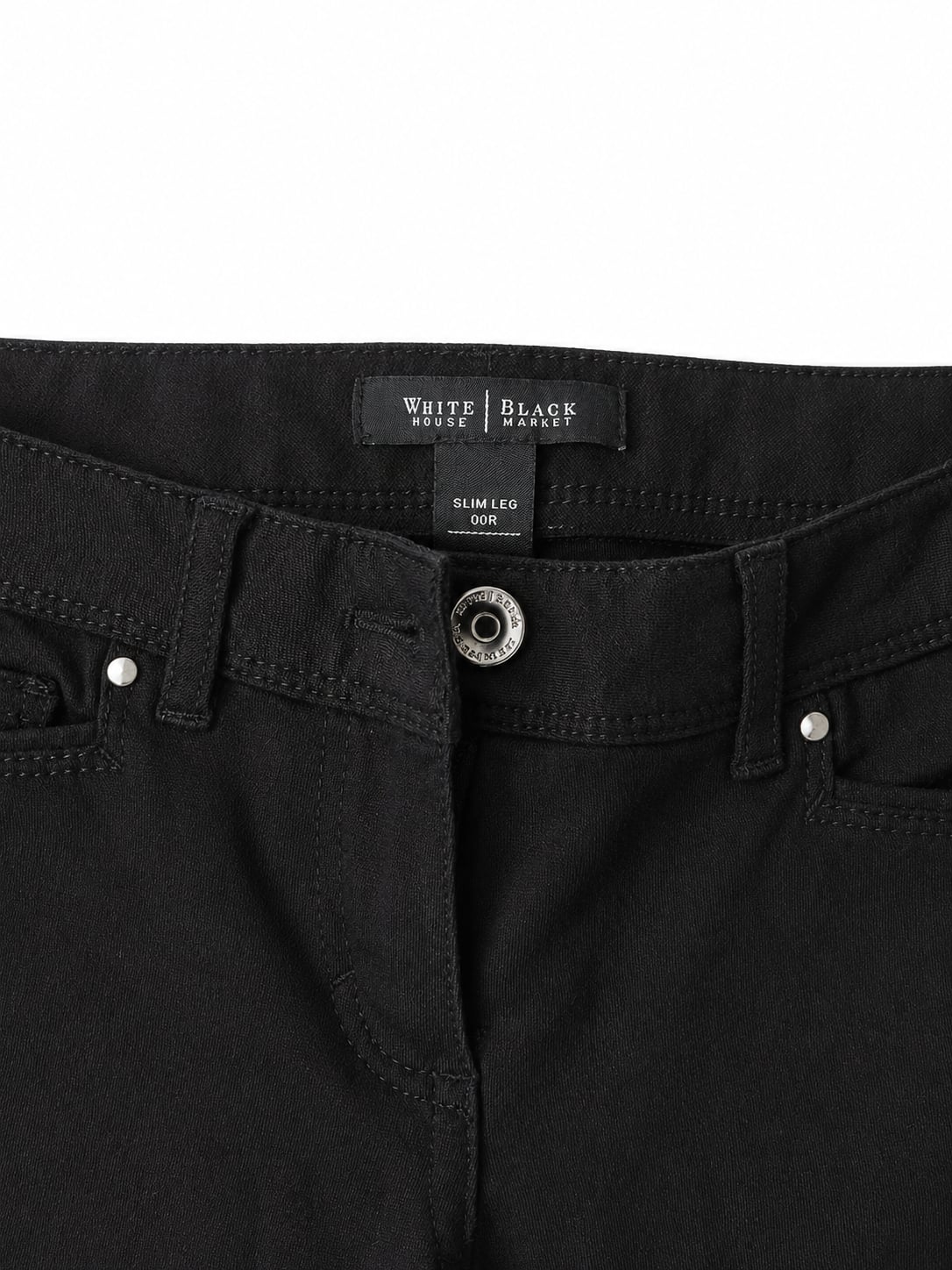 White House Black Market Slim Leg Black Mid-Rise Pants 5