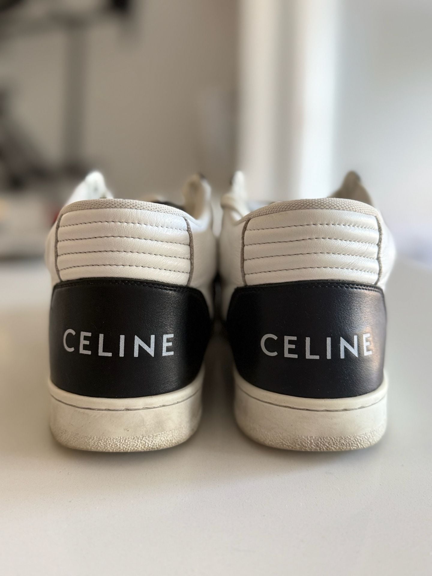 Celine CT-02 Mid Scratch Sneakers in Calfskin Black/White 6
