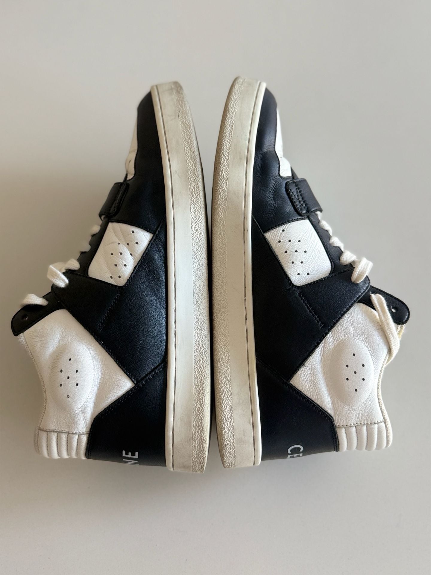 Celine CT-02 Mid Scratch Sneakers in Calfskin Black/White 7