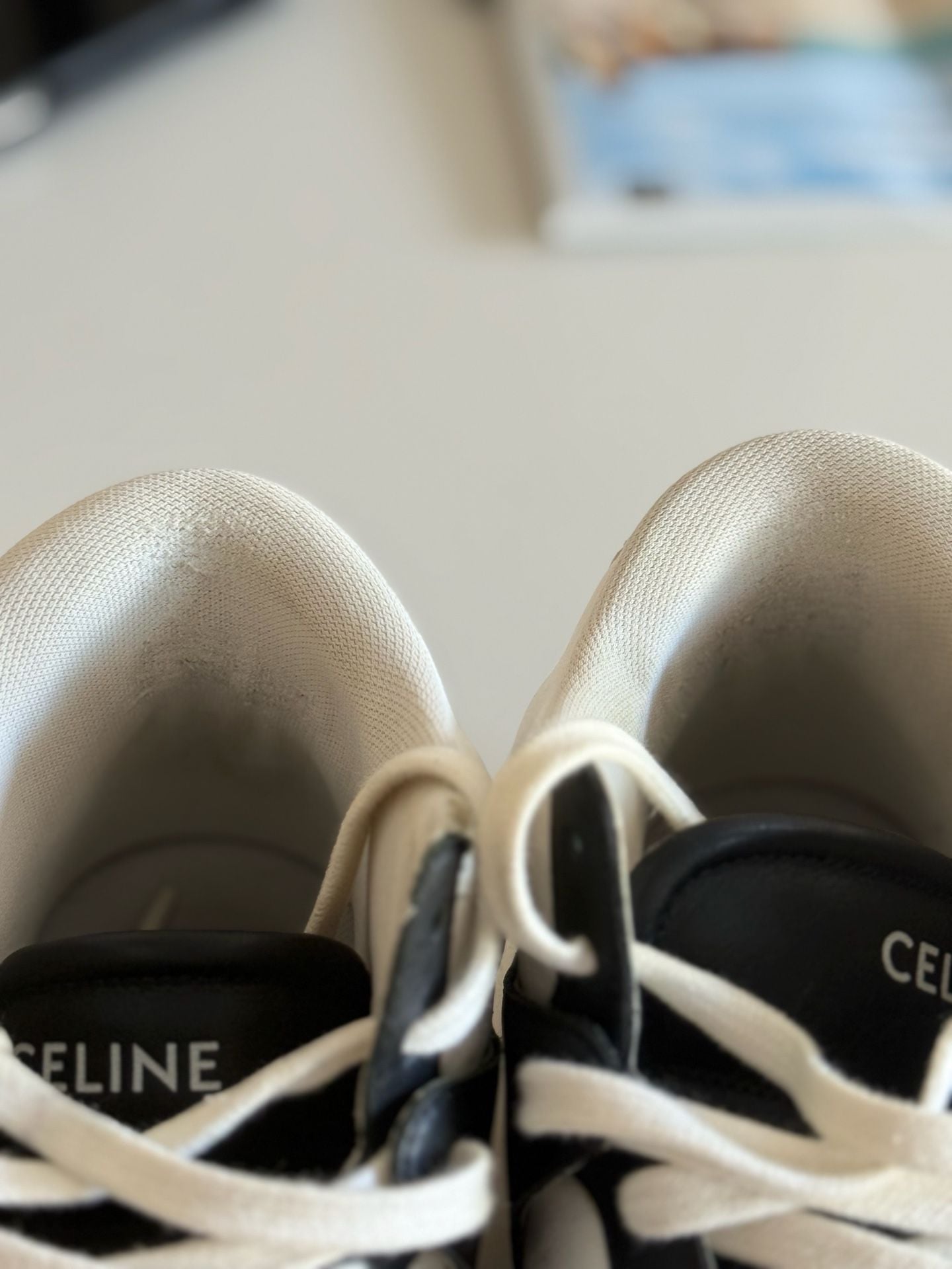 Celine CT-02 Mid Scratch Sneakers in Calfskin Black/White 8