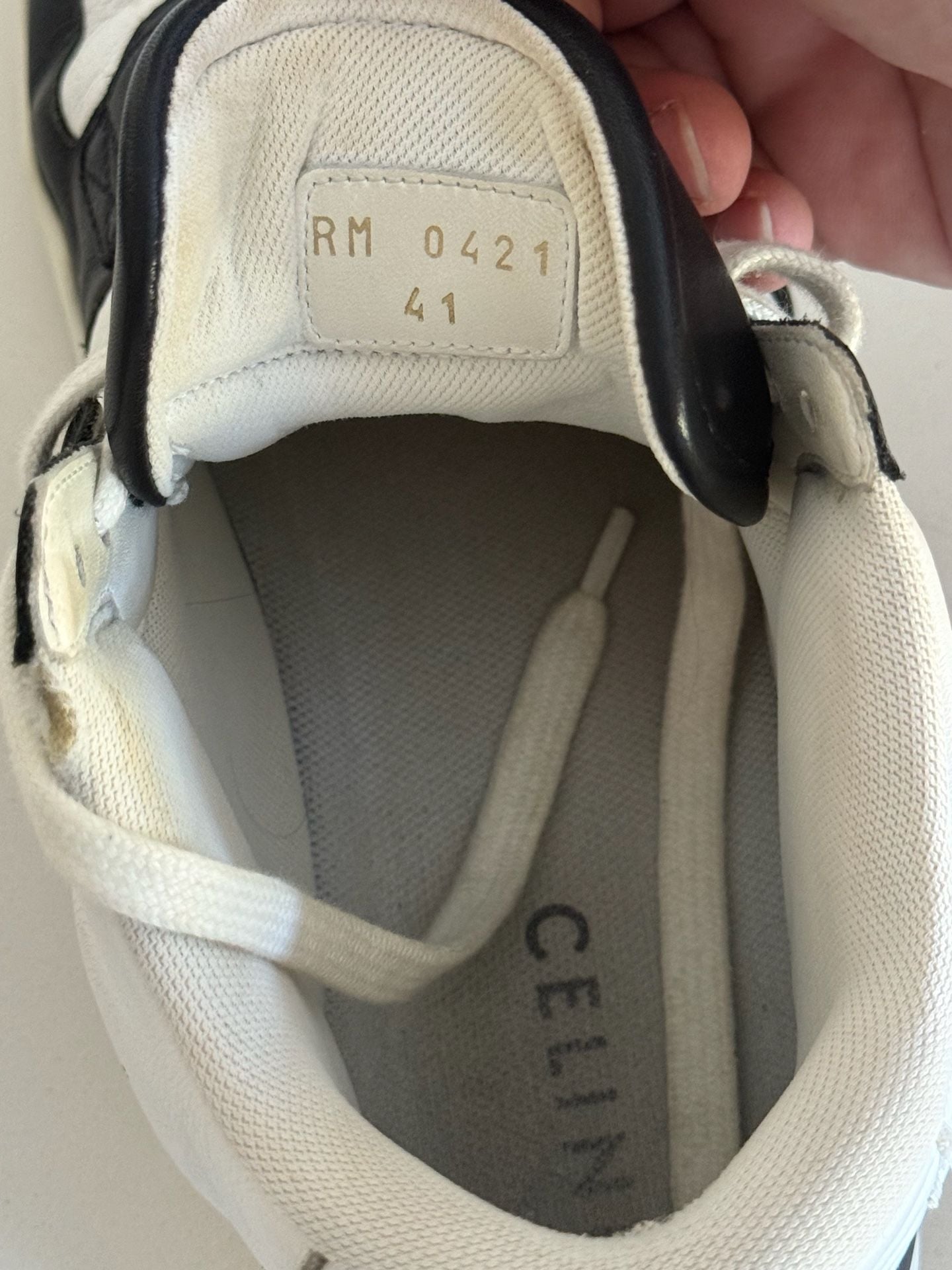 Celine CT-02 Mid Scratch Sneakers in Calfskin Black/White 9