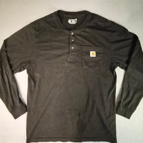 Carhartt Men's Loose Fit Heavyweight Long-Sleeve Henley Pocket T-Shirt