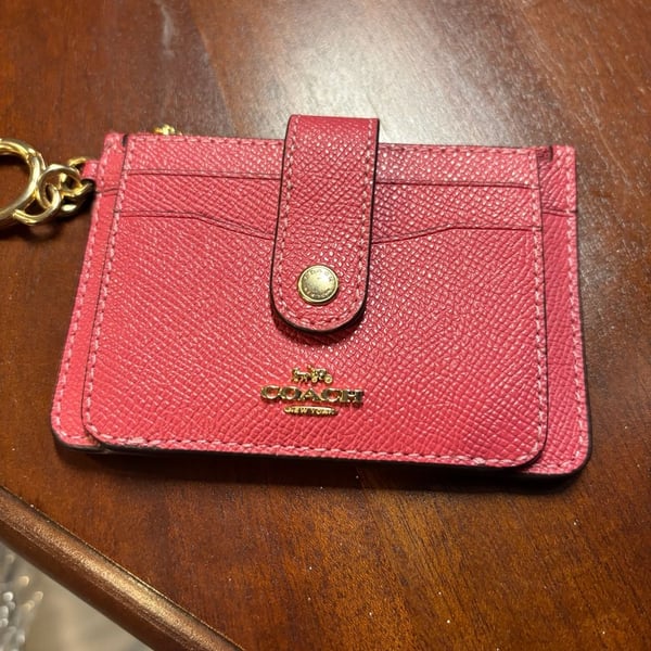 Coach Attachment Card Case in Crossgrain Leather