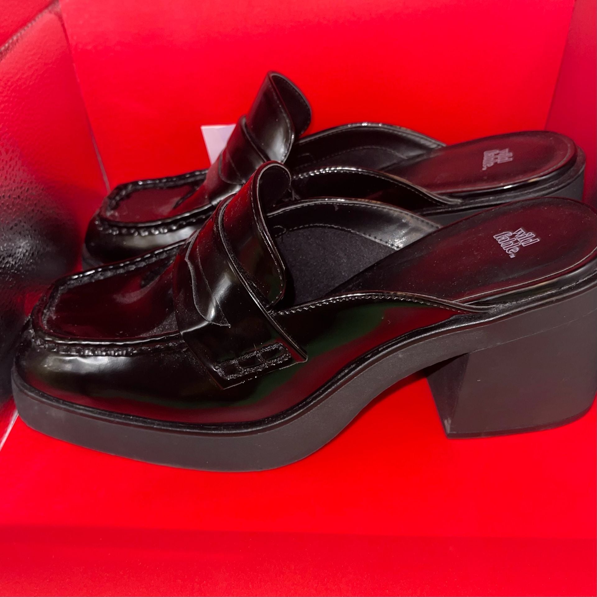 Wild Fable Eileen Platform Penny Chunky Heels Mules Trendy Y2K Aesthetic 3