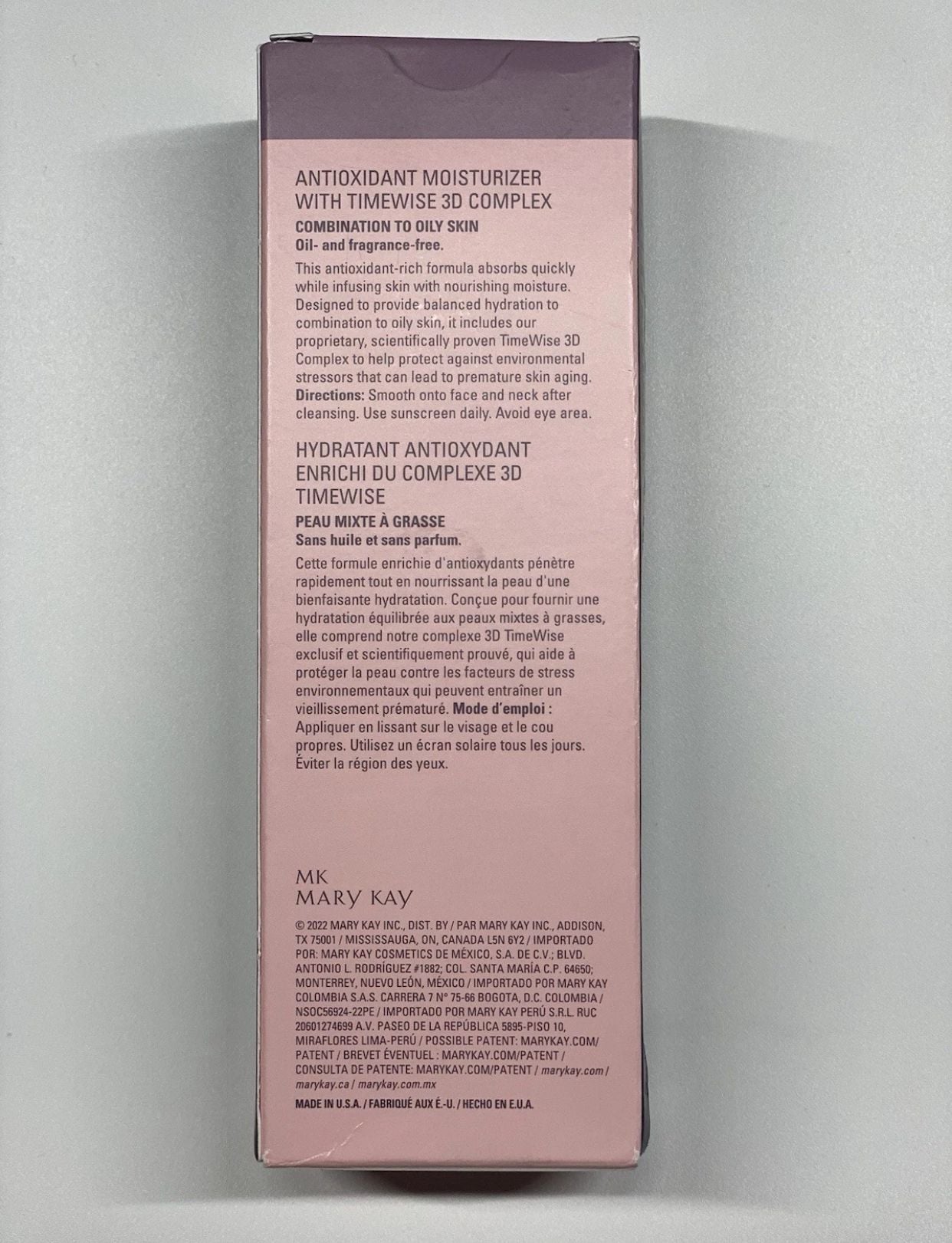 Mary Kay TimeWise Antioxidant Moisturizer w/ 3D Complex Comb. to Oily Skin 3oz. 3