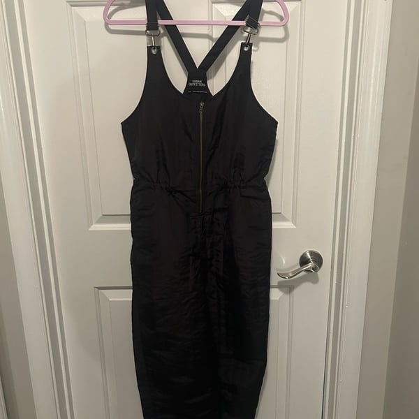 Urban Outfitters Quilted Nylon Zip-Front Overall Jumpsuit