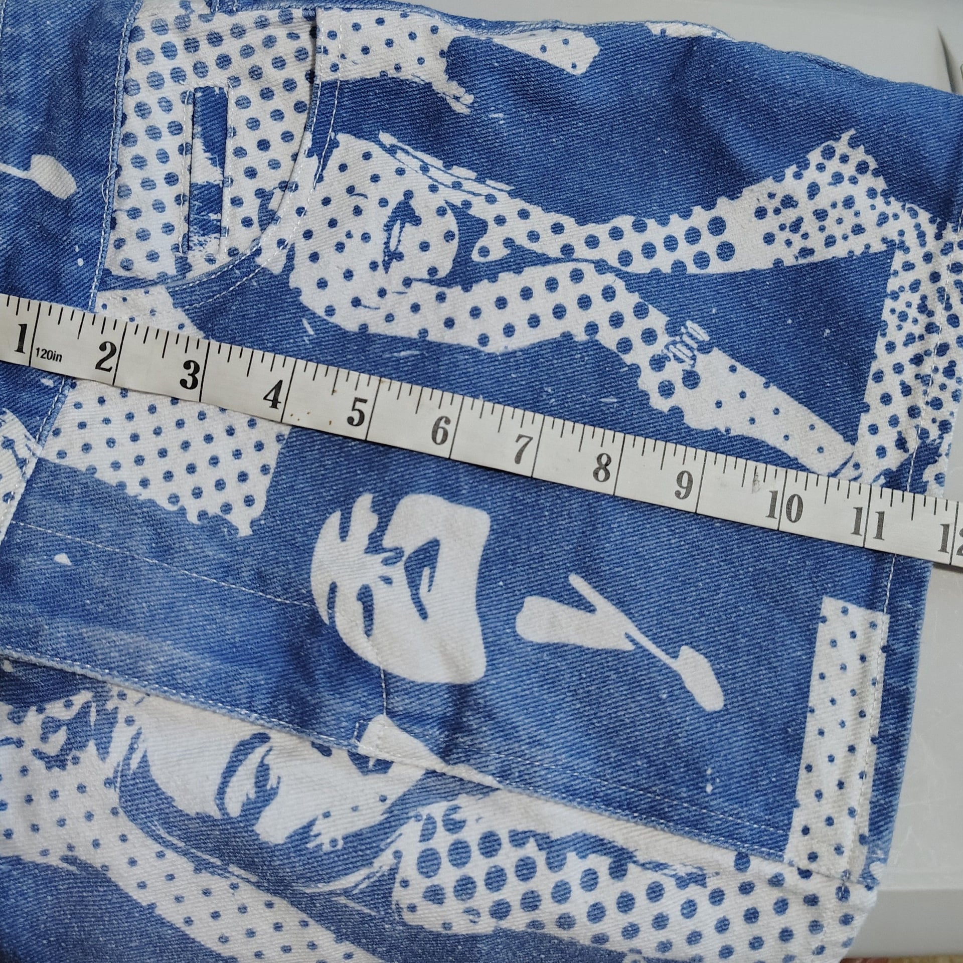 Edikted Blue Andy Face Graphic Print Denim Mini Skirt 7
