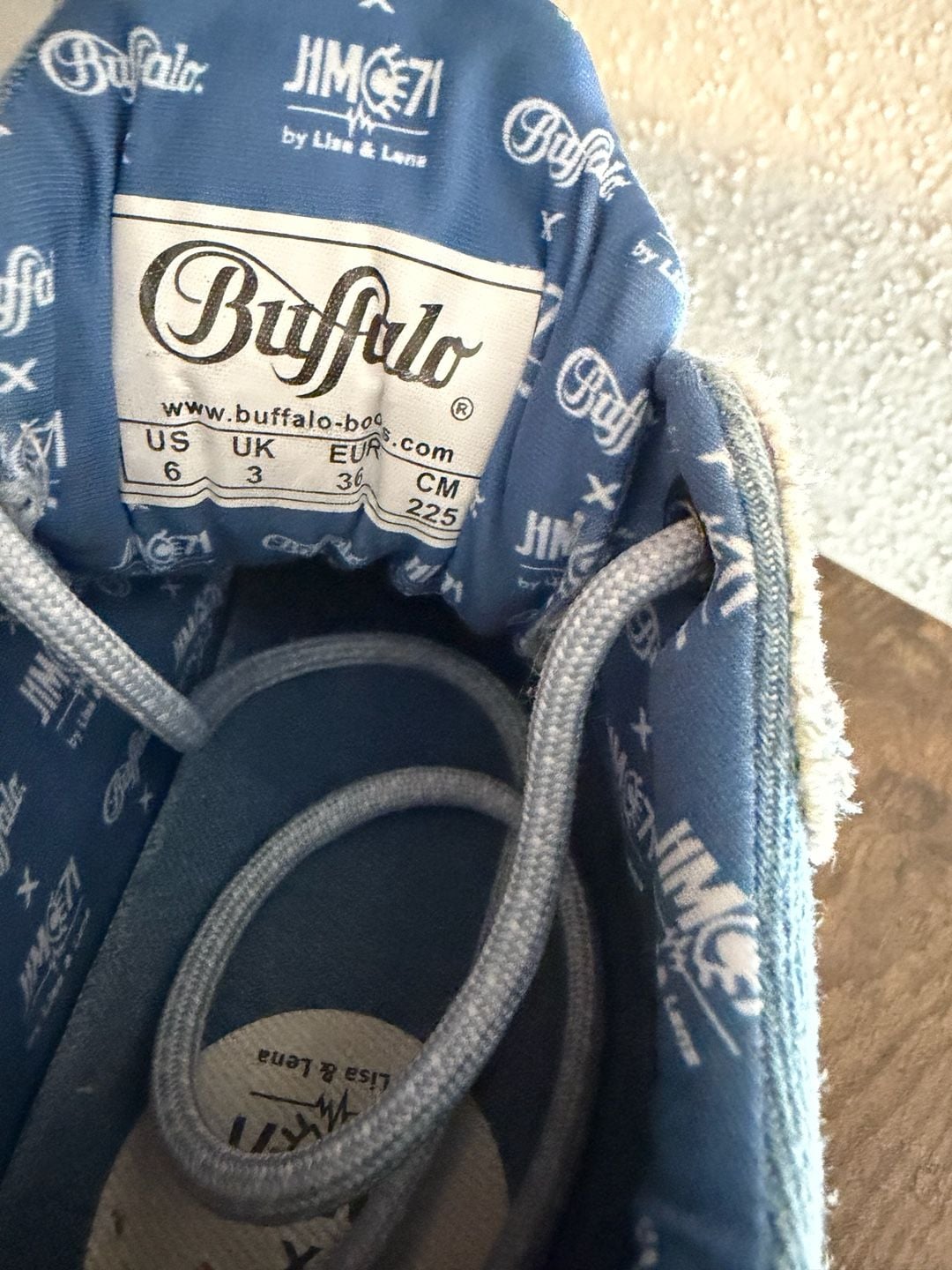 Buffalo London x J1MO71 by Lisa & Lena Paired Distressed Denim Platform Sneaker 7