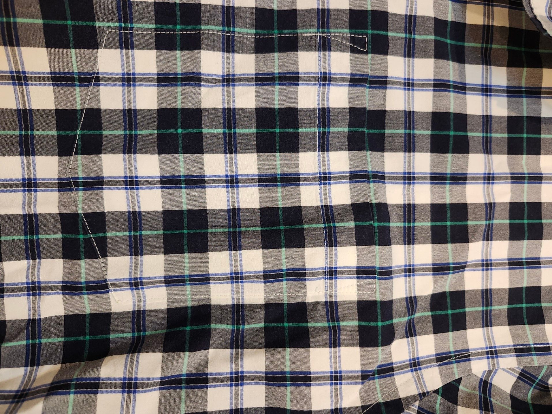 JC Penny Shirt Mens XXL Stretch Blue Plaid Button Up Long Sleeve 5