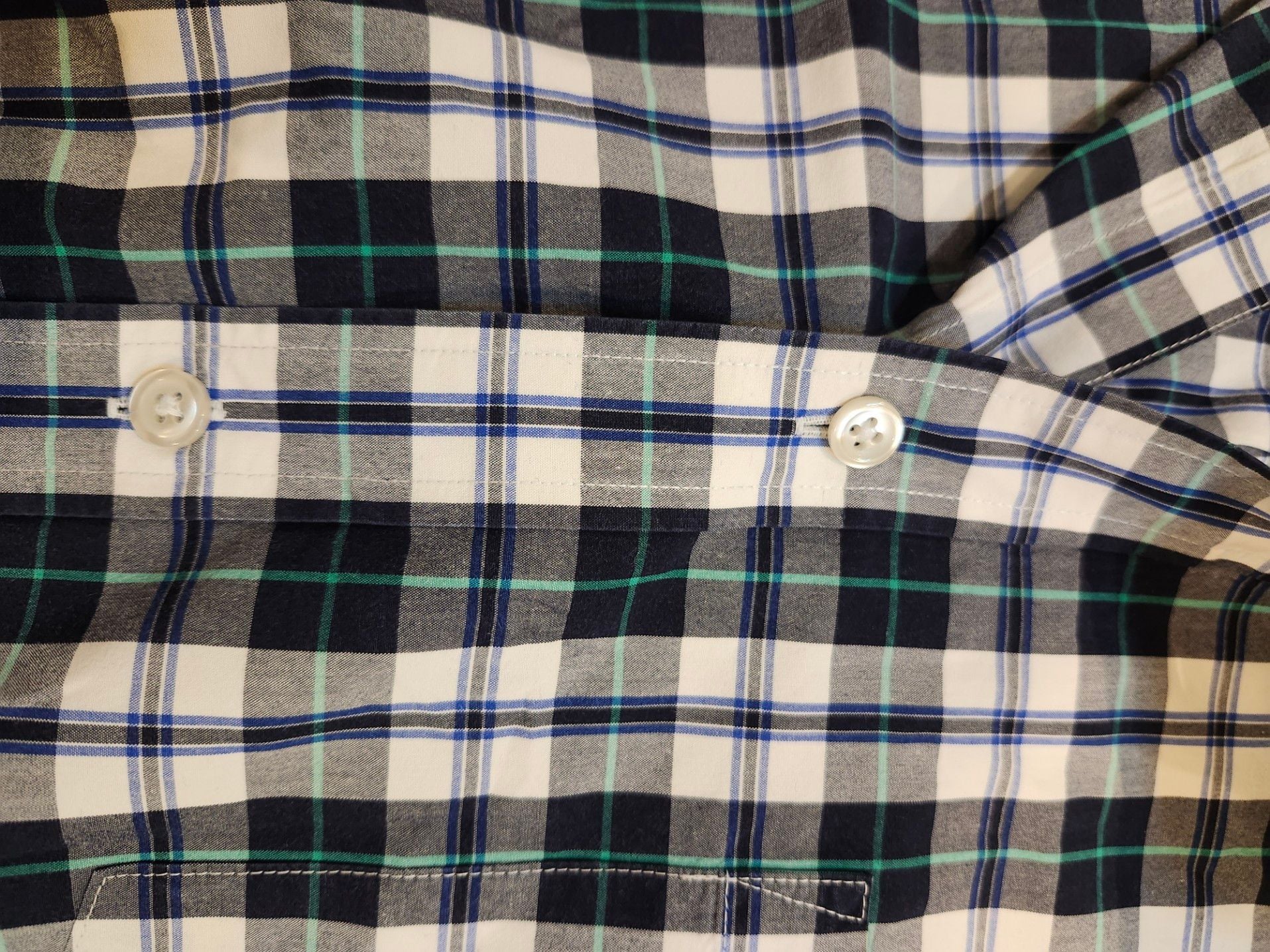 JC Penny Shirt Mens XXL Stretch Blue Plaid Button Up Long Sleeve 6
