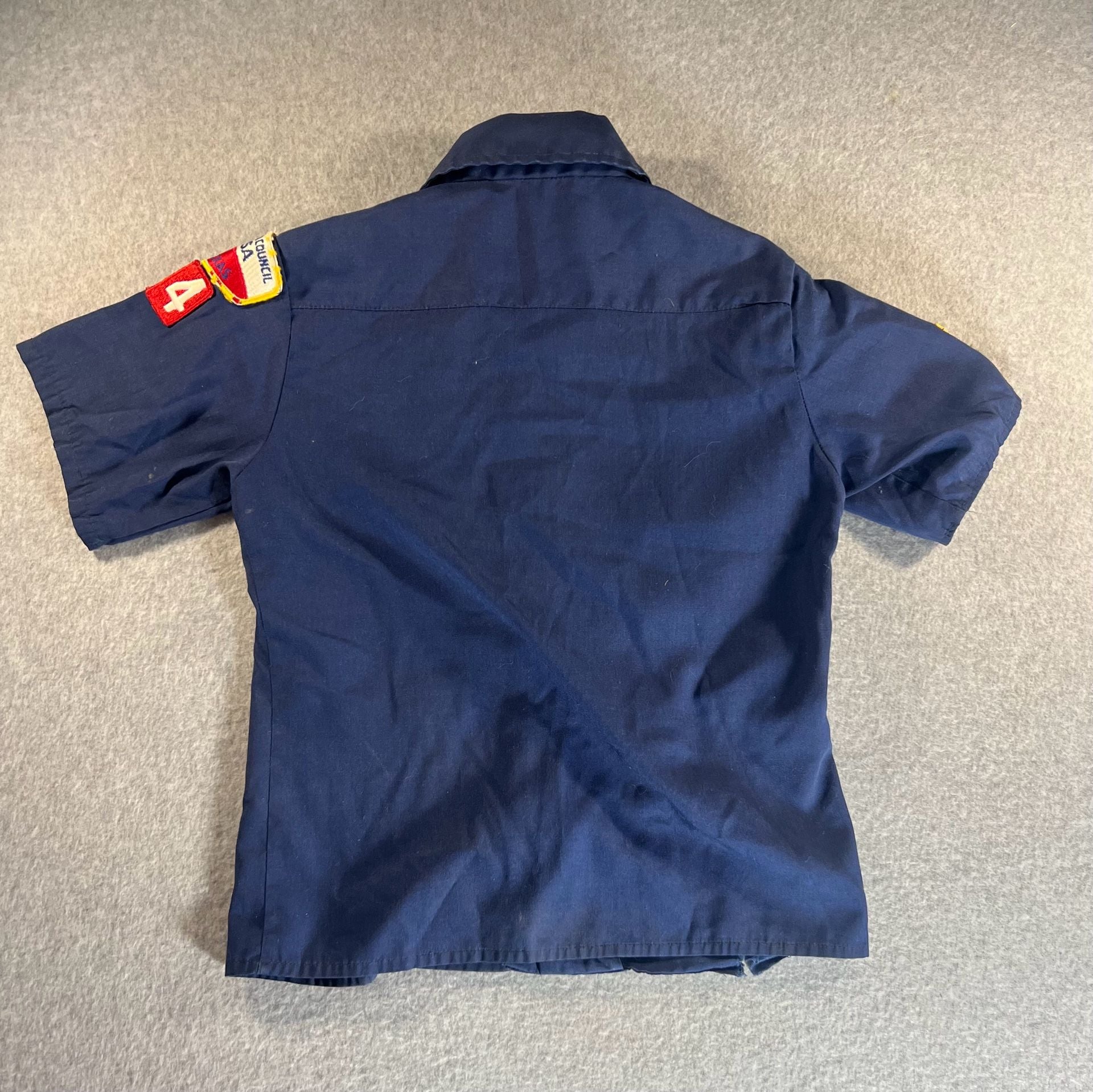 Vintage Cub Scout Shirt with Sam Houston Area Council Patches and Webelos Pins 7
