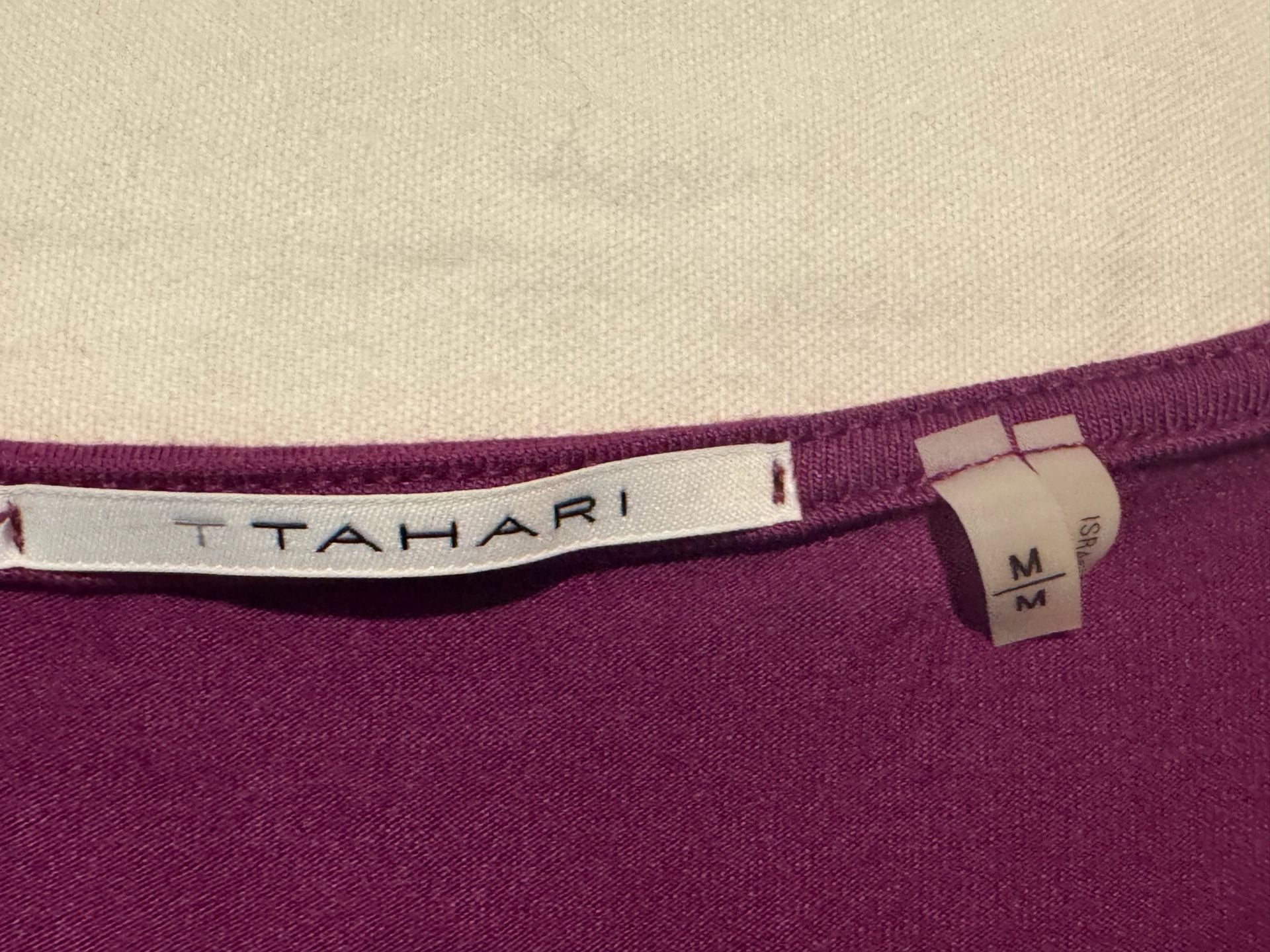 T Tahari Purple Ruffled V-Neck Short Sleeve Blouse 3