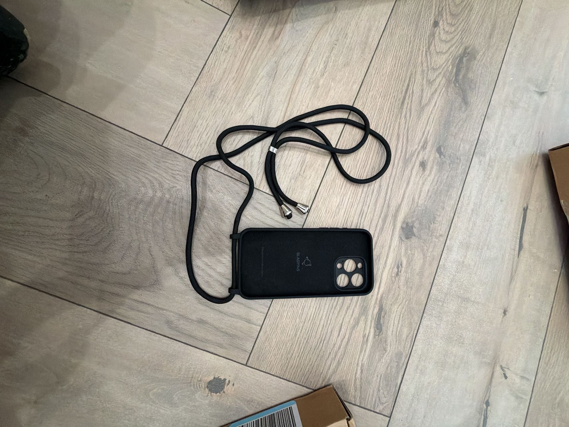 Blaspins Matte Black Crossbody Lanyard iPhone Case 1