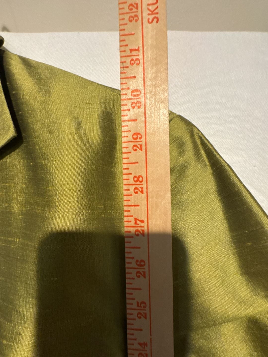 Dana Buchman Vintage Olive Green Silk Dupioni Longline Blazer Jacket 6