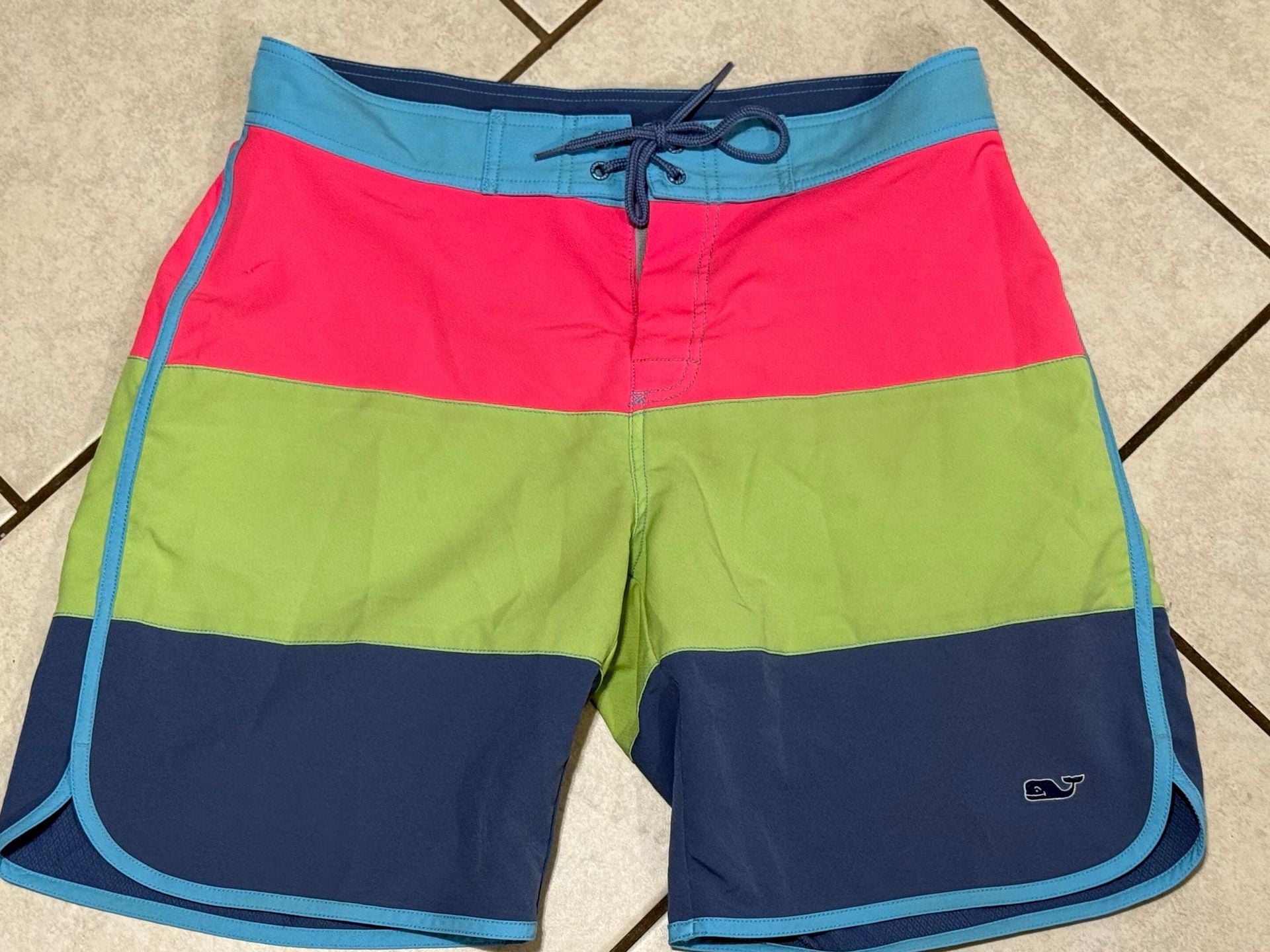 Vineyard Vines Men's Neon Colorblock Board Shorts Swim Trunks Size 32 2