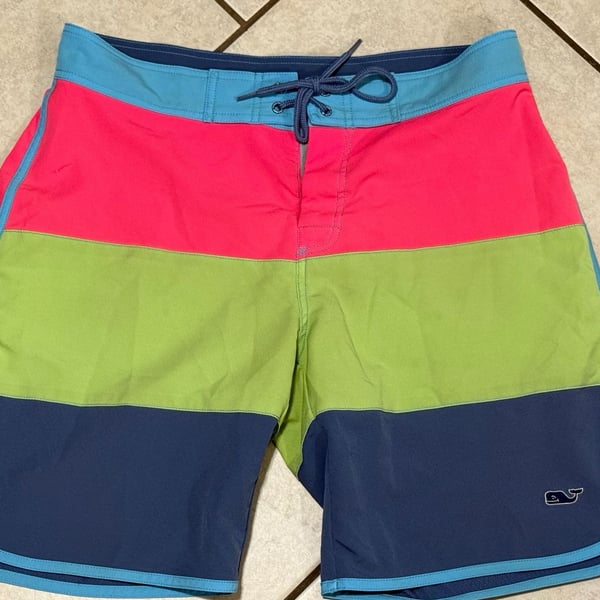 Vineyard Vines Men's Neon Colorblock Board Shorts Swim Trunks Size 32