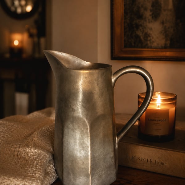 Leanne Ford for Crate & Barrel Terracotta Pitcher with Metallic Finish