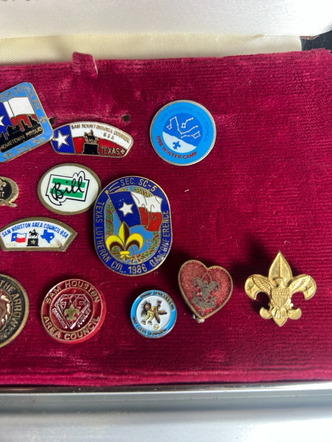 Vintage Boy Scouts of America BSA Collection: Order of the Arrow Bolo Tie, Pins, Belt Buckle, and Merit Badges 6